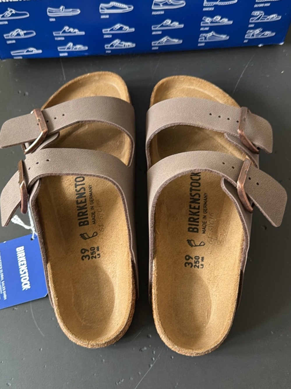 Birkenstock Women's Mocha Arizona Two-Strap Sandals - Picture 1 of 5